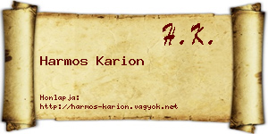 Harmos Karion névjegykártya